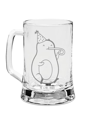 Mr. & Mrs. Panda Bierkrug Avocado Feier ohne Spruch in Transparent