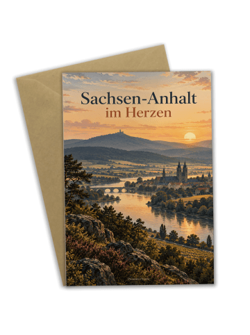 Grußkarte Landschaft modern Design mit Spruch in Weiß