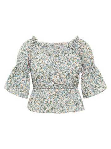 myMo Damen Bluse in Blau Mehrfarbig