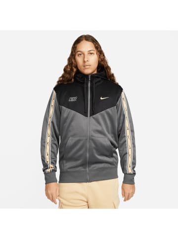 Nike Sportswear Kapuzenjacke Repeat in grau / schwarz