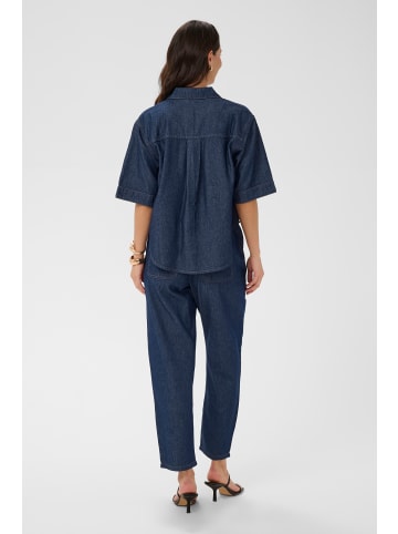 Kaffe Kurzarmhemd KAjade Loose fit in Dark Blue Chambray