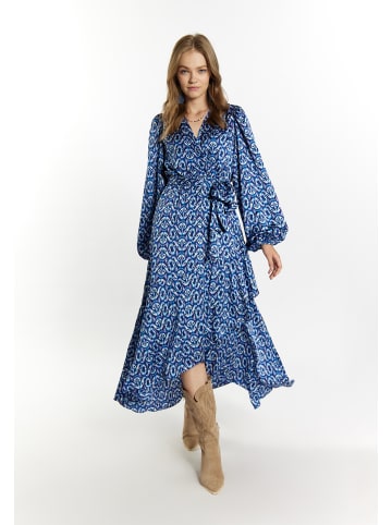 IZIA Damen Maxikleid in Blau Mehrfarbig