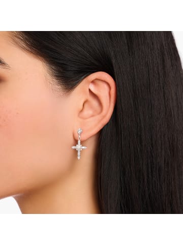 Thomas Sabo Ohrringe Cross Romance in silber, weiß