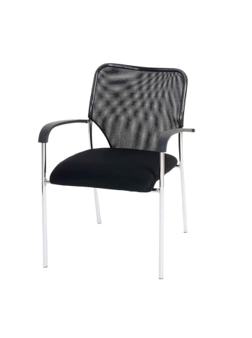 MCW Besucherstuhl Tucson stapelbar, 12x Stuhl, Sitz schwarz, Rückenfläche schwarz