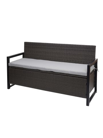 MCW Poly-Rattan 3er Sitzbank F39, Grau, Kissen grau