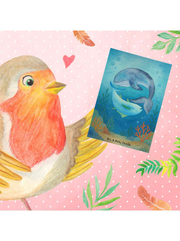 Mr. & Mrs. Panda Glückwunschkarte Walfisch Thunfisch Design ohne... in Weiß