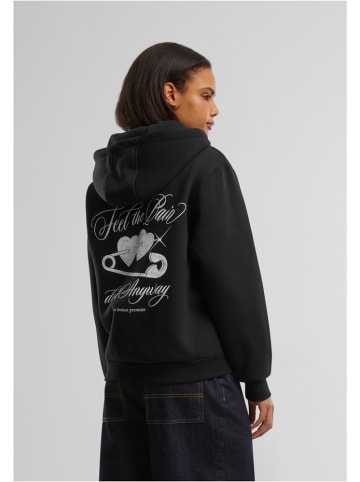 Mister Tee Hoodie "Feel The Pain Ladies Fluffy Zip Hoody" in Schwarz