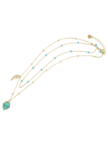 Adeliás Damen Halskette mit Anhänger – aus Edelstahl in gold