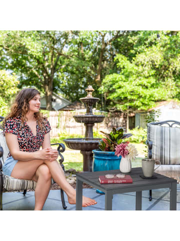 relaxdays Balkon-Beistelltisch in Grau - (B)52 x (H)39 x (T)48 cm