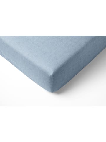 Setex Spannbetttuch Feinbiber Melange in jeansblau
