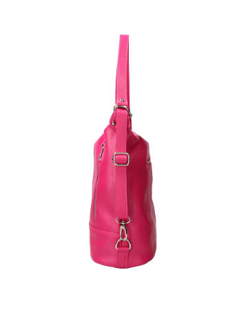 Viola Castellani Umhängetasche in einem Rucksack umwandelbar in FUXIA
