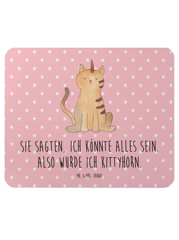 Mr. & Mrs. Panda Mouse Pad Einhorn Katze mit Spruch in Rot Pastell