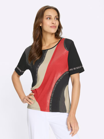 WITT WEIDEN Kurzarmshirt in erdbeere-schwarz-bedruckt