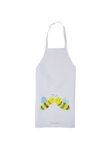 Mr. & Mrs. Panda Schürze Biene Liebe ohne Spruch in Weiß