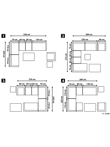 Beliani 8-tlg Lounge Set XXL in Grau