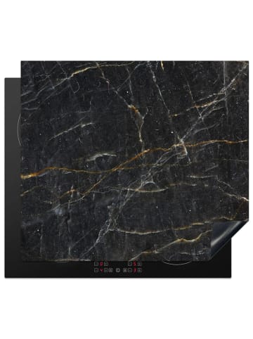 KitchenYeah Herdabdeckplatte Marmor gold schwarz
