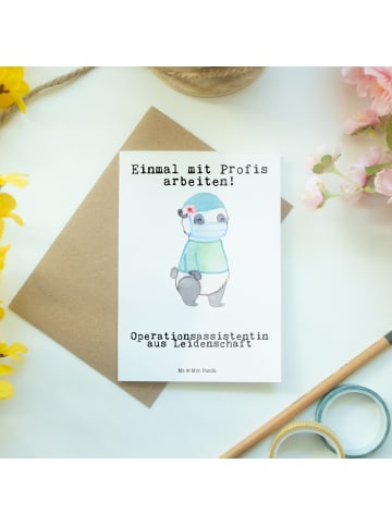 Mr. & Mrs. Panda Beileidskarte Operationsassistentin Leidenschaf... in Weiß