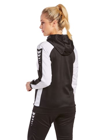 erima Damen Six Wings Trainingsjacke mit Kapuze in schwarz/weiss
