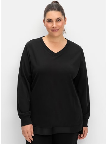sheego Sweatshirt in schwarz