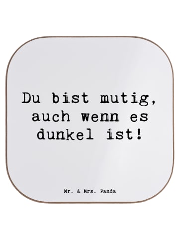 Mr. & Mrs. Panda Untersetzer Spruch Angst vor Dunkelheit überwin... in Weiß