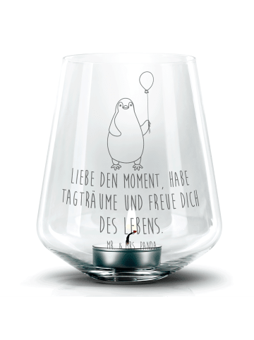 Mr. & Mrs. Panda Gravur Teelicht Pinguin Luftballon mit Spruch in Transparent