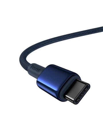 Wisam® Schnell-Ladekabel USB-C/USB-C Gold, 100W, 1m blau