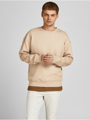 Jack & Jones Basic Sweater Langarm Shirt Rundhals Pullover JJESTAR in Beige