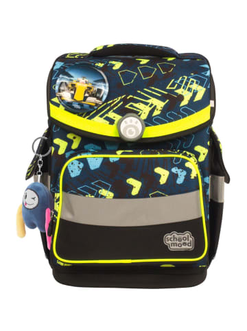 SCHOOL-MOOD Schulranzenset 7-tlg. Timeless Pro Elias Rennwagen in dunkelblau/schwarz/gelb