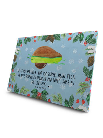 Mr. & Mrs. Panda Tee Adventskalender Avocado Yoga mit Spruch in Eisblau