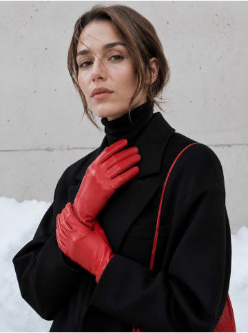 collezione alessandro Handschuhe " Leder " in rot