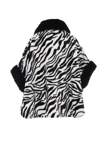 faina Women Poncho in Schwarz Weiss