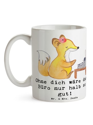 Mr. & Mrs. Panda Kaffeebecher Sekretärin Beste mit Spruch in Weiß