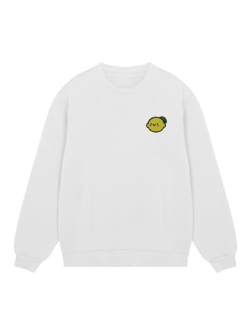F4NT4STIC Sweatshirt Lemon Cute Face Bestickt in off-white