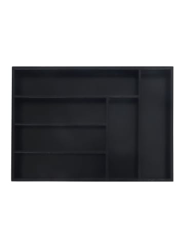 relaxdays Besteckkasten in Schwarz - (B)35,5 x (H)5 x (T)25,5 cm
