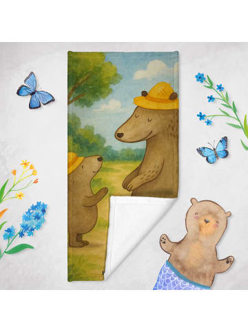 Mr. & Mrs. Panda sporthandtuch Bären mit Hut Design ohne Spruch in Blau Pastell