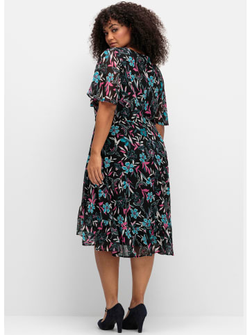 sheego by Joe Browns Chiffonkleid in dunkelpetrol-gemustert