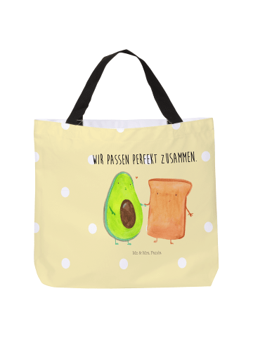 Mr. & Mrs. Panda Shopper Avocado Toast mit Spruch in Gelb Pastell