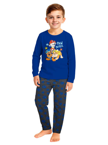 Paw Patrol Paw Patrol Schlafanzug PAWS Pyjama Set Langarm Oberteil mit Hose in blau/grau