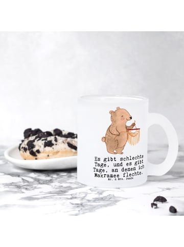 Mr. & Mrs. Panda Häferl Bär Makramee mit Spruch in Transparent