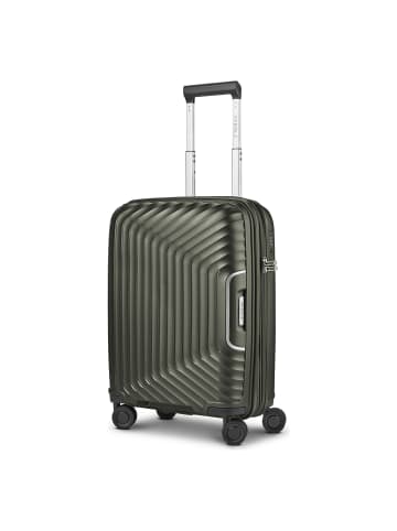 Redolz Essentials 01 4 Rollen Kabinentrolley 53 cm mit Dehnfalte olive metallic