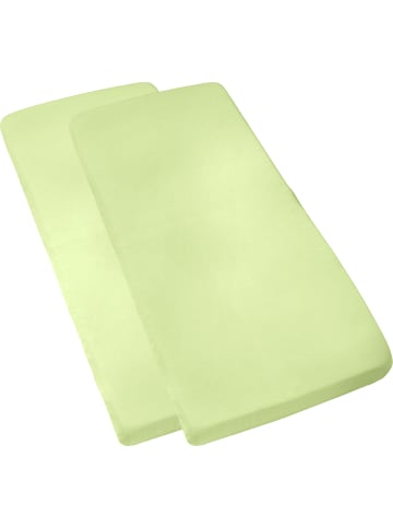 Erwin Müller Single-Jersey Kinder-Spannbettlaken im 2er-Pack Murnau in lindgrün