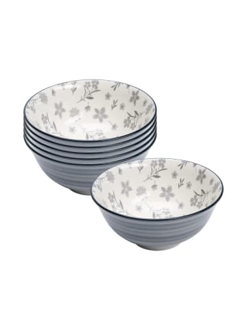 Ritzenhoff & Breker 6er Set Müslischalen Sendai Blume ø 15,5 cm grau in grau