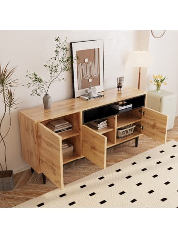 ABRIHOME Sideboard Modell mit Holzoptik 160x35 cm mit 3 Türen