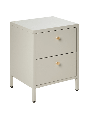 Beliani Nachttisch KYLEA in Beige/Gold - (W) 43 x (H) 55 x (L) 40 cm