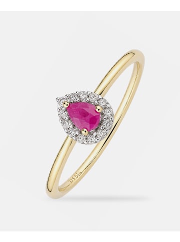 Diamant L'éternel Ring, mit Rubin, 375 Gelbgold