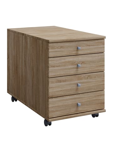 VCM  Rollcontainer Bürocontainer Schublade Lona 75 cm in Sonoma-Eiche