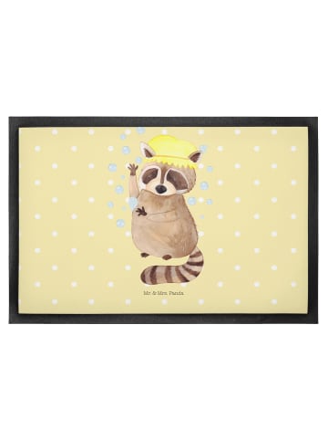 Mr. & Mrs. Panda Gummimatte Waschbär ohne Spruch in Gelb Pastell