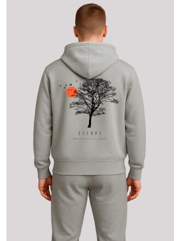 F4NT4STIC Hoodie Escape Discover the World Tree Birds in grau meliert