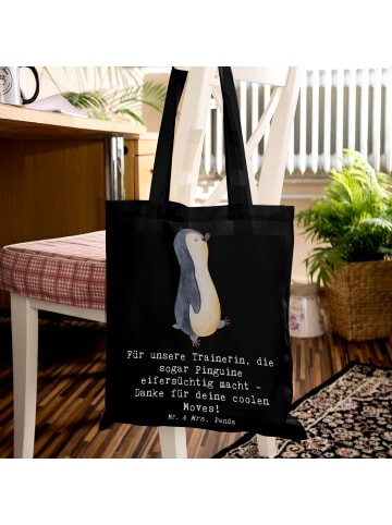 Mr. & Mrs. Panda Beutel Eiskunstlauf Trainerin mit Spruch in Schwarz