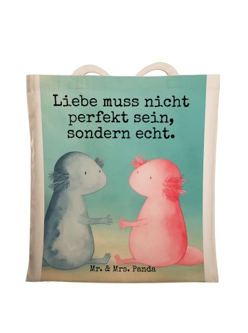 Mr. & Mrs. Panda dokumententasche Axolotl Liebe Design mit Spruch in Weiß
